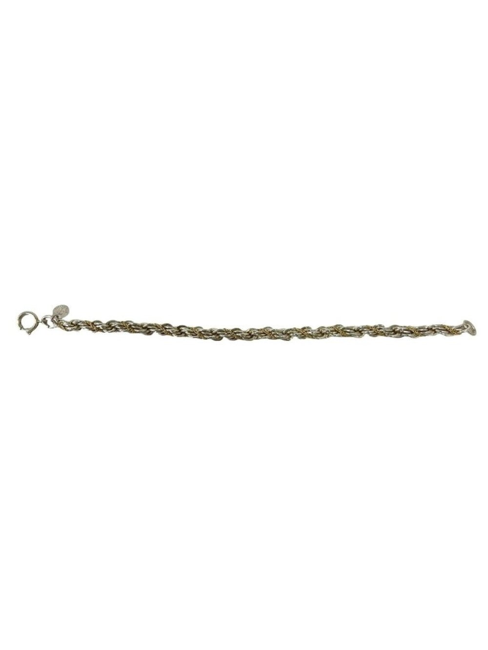 Tiffany & Co Vintage Twisted Trope Bracelet 925 Sterling Silver Gold - Picture 5 of 6